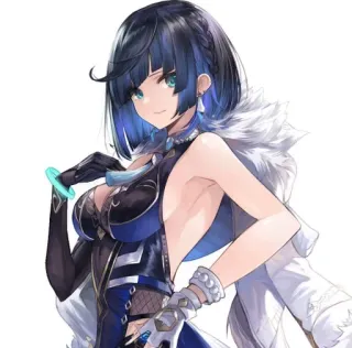 🧿 4f68124c Yelan Genshin Impact Anime, Spel, Vrouw, Personage, Yelan, Genshin Impact whatsapp sticker