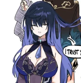 🧿 6323c470 I TRUST YOU Anime, Cartoon, Vrouw, Vertrouwen whatsapp sticker