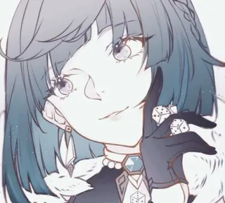 🧿 a0162d01 Anime, Illustratie, Vrouw, Dobbelstenen, Tekening, Portret whatsapp sticker