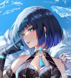 🧿 b1d92313 Yelan Genshin Impact Anime, Genshin Impact, Yelan, Personage, Videogame whatsapp sticker