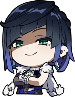🧿 bd388bbe Yelan Genshin Impact Yelan, Genshin Impact, personage, spel, smirrel, chibi whatsapp sticker