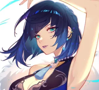 🧿 daa18f90 Yelan Genshin Impact Anime, Genshin Impact, Personage, Yelan, Spel whatsapp sticker