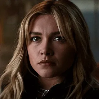 😐 578c638f Yelena Belova 옐레나 벨로바, 블랙 위도우, 마블, 플로렌스 퓨, 캐릭터, 금발 telegram sticker