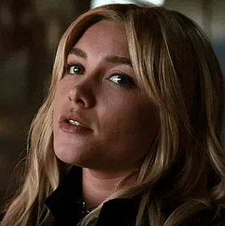 😐 86e7c756 Yelena Belova 플로렌스 퓨, 블랙 위도우, 마블, 배우, 금발, 캐릭터, 영화 telegram sticker