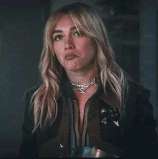 😐 87370b3d Yelena Belova Hawkeye 옐레나 벨로바, 마블, 호크아이, 캐릭터, TV 쇼, 플로렌스 퓨 telegram sticker