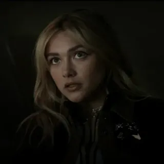 😐 ef2a90a9 Yelena Belova Hawkeye 옐레나 벨로바, 플로렌스 퓨, 마블, 호크아이, 금발, 캐릭터, 배우 telegram sticker