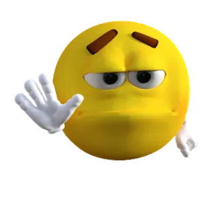 ✋ 00498e57 表情符号, 伤心, 挥手, 黄色, 卡通 telegram sticker