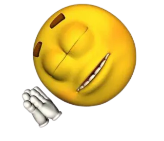 💤 4499ef8f 表情符号, 脸, 黄色, 祈祷, 手, 谢谢 telegram sticker