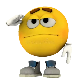 🧐 548ac5e4 表情符号, 敬礼, 悲伤, 黄色, 卡通, 角色 telegram sticker