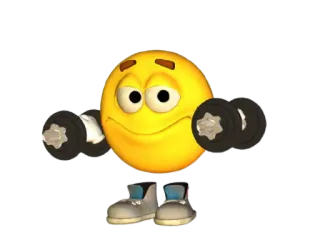 💪 7ef88de5 表情符号, 哑铃, 健身, 笑脸, 锻炼, 健身房 telegram sticker