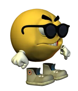 😎 c6cd87e9 表情符号, 眼镜, 生气, 鞋子, 卡通, 3D telegram sticker