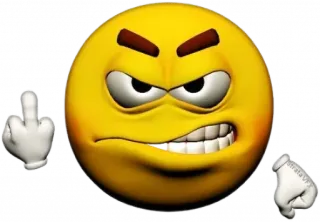 😡 5d5b9b10 Эмодзи, Средний палец, Злой, Оскорбительный whatsapp sticker