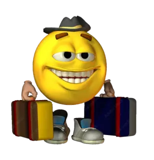 ✈️ 74a76762 эмодзи, путешествия, чемодан, шляпа, самодовольный whatsapp sticker