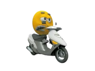 🛵 903c6a89 Эмодзи, Самокат, Транспорт, Желтый, Транспортное средство whatsapp sticker