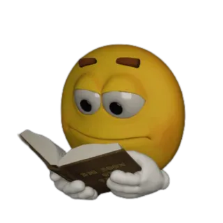 📚 cfba8066 Эмодзи, Чтение, Книга, Жёлтый, Лицо whatsapp sticker