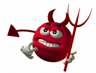 😈 f9af94a5 дьявол, красный, мультфильм, гнев, вилы whatsapp sticker