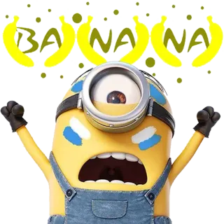 😊 6ba820fe Minion Despicable Me BANANA Minion, Banana, Cartone animato, Divertente, Film, Cattivissimo me, Personaggio telegram sticker