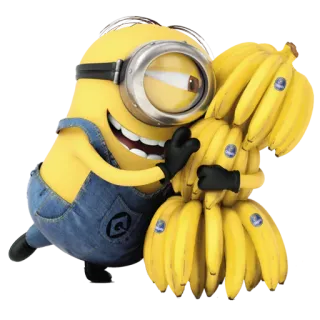 😊 8c6557bf Minion Despicable Me Minion, Banana, Cartone animato, Carino, Giallo telegram sticker