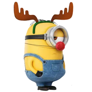 😊 b9826be3 Minion minion, natale, renna, cartoni animati, carino, vacanza telegram sticker