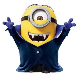 😊 f6bc5e7a Minion Despicable Me Minion, Halloween, Vampiro, Cartoni animati, Carino, Cattivissimo Me telegram sticker