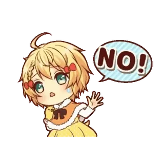 ✋ 00f61c7e NO! anime, girl, no, denial, disapproval, rejection, cute whatsapp sticker