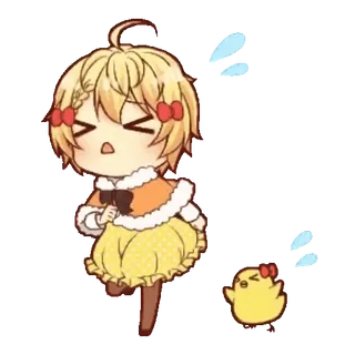 🏃‍♀ 1f0e8451 anime, chibi, cute, kawaii, character, cartoon, illustration, yellow whatsapp sticker
