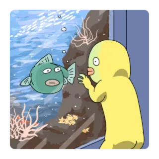 🐡 b6f5df78 만화, 물고기, 수족관, 캐릭터, 동물, 귀여운, 기발한, 일러스트 telegram sticker