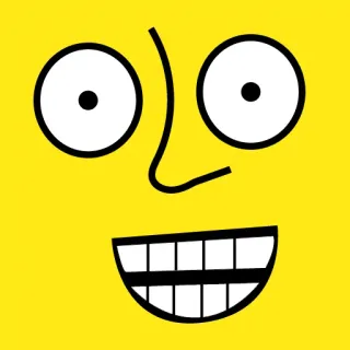 😁 a4f5ed5f 脸, 卡通, 黄色, 眼睛, 微笑 telegram sticker