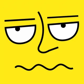 🙄 ab8e0583 卡通, 脸, 表情, 黄色, 眼睛, 嘴, 搞笑 telegram sticker