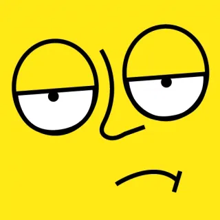 🙄 c90882bf 脸, 悲伤, 黄色, 卡通, 眼睛, 表情 telegram sticker