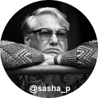 💭 540514f6 @sasha_p portrait, man, eyeglasses, black and white telegram sticker