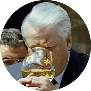 🍸 f1c8657b politician, yeltsin, alcohol, drinking, russia, president telegram sticker