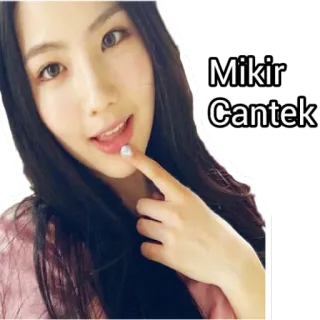 🤔 62d3076d Mikir Cantek chica, mujer, selfie, retrato, lindo whatsapp sticker