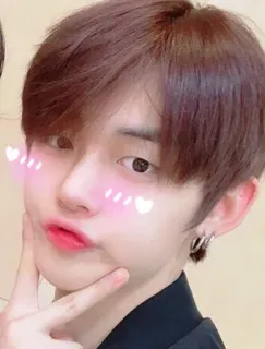 😘 cb3a6abf เคป็อป, ไอดอล, เซลฟี่, น่ารัก, คน, หน้า telegram sticker