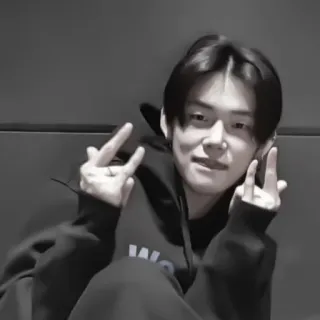 🛍️ a8b7abde middelvinger, beledigend gebaar, kpop, jongen, trui whatsapp sticker