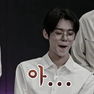 🍗 53d128cf 아... เกาหลี, หน้า, แว่นตา, คน telegram sticker