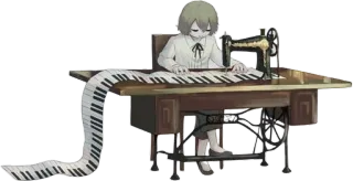 ✨ 64ddbbdb sewing machine, piano keys, child, sewing, music telegram sticker