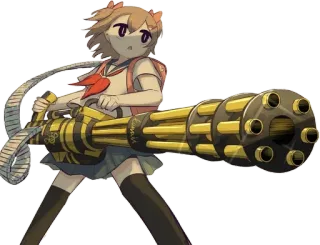 ✨ 65e8d2ca anime, weapon, girl, gatling gun telegram sticker