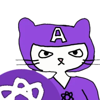 ⚛ 9fffd707 猫, 超级英雄, 卡通, 贴纸, 动物, 角色 telegram sticker