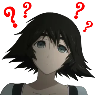 ❓ 5c849670 Anime, Znak zapytania, Myślenie, Zdezorientowany, Wątpliwość, Kobieta, Dziewczyna telegram sticker
