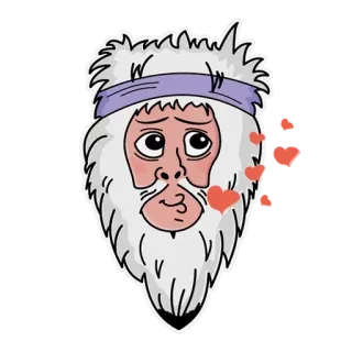 🤨 1712ace1 scimmia, adesivo, carino, animale, cartone animato, amore, cuori, affetto whatsapp sticker