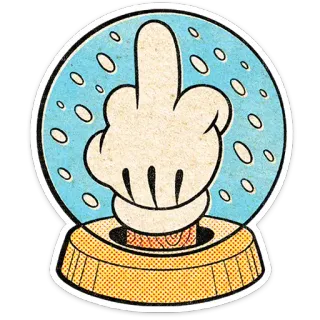 🎄 303159f8 中指, 冒犯手势, 雪花球, 卡通手, 竖中指, 粗鲁, 侮辱 whatsapp sticker