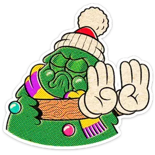 🎄 e4959ed1 圣诞树, 节日, 卡通, 冬天, 装饰, 搞笑 whatsapp sticker