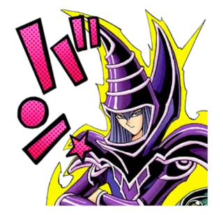 😈 df16df75 Dark Magician Yu-Gi-Oh! ドン アニメ, マンガ, 魔法使い, 魔法, カードゲーム, デュエルモンスターズ telegram sticker