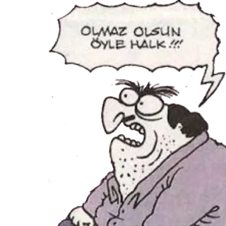 😡 0cfa70ce OLMAZ OLSUN ÖYLE HALK!!! 漫画, 表情, トルコ語, コミック telegram sticker