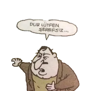 🤮 1242fac7 DUR LÜTFEN ŞEREFSİZ... 漫画, 侮辱, 吹き出し, 男, 攻撃的, 怒り telegram sticker