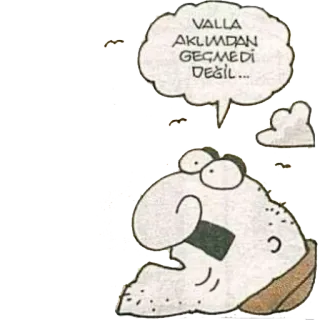 🤔 aa2c3513 VALLA AKLIMDAN GEÇMEDI DEĞIL... 漫画, 吹き出し, トルコ語, 表情, コミック, イラスト telegram sticker