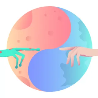 ☯ aec23ad7 mani, creazione, tocco, cerchio, colorato telegram sticker