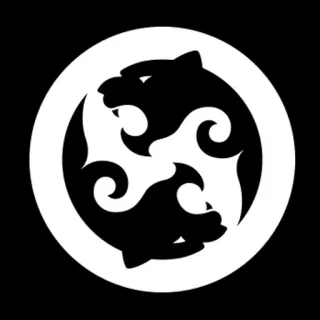 ☯ ba5663e3 simbolo, pantera, animale, cerchio, tribale, logo telegram sticker