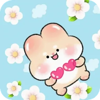 ⭐ 4029c014 carino, coniglio, fiore, kawaii, cartone animato, stravagante telegram sticker